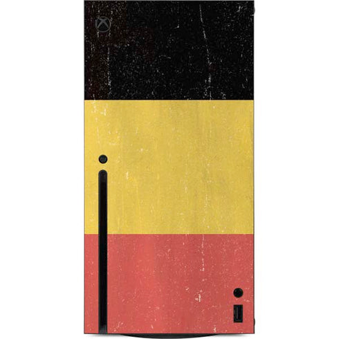 Belgium Flag Distressed Xbox Series X Console Skin